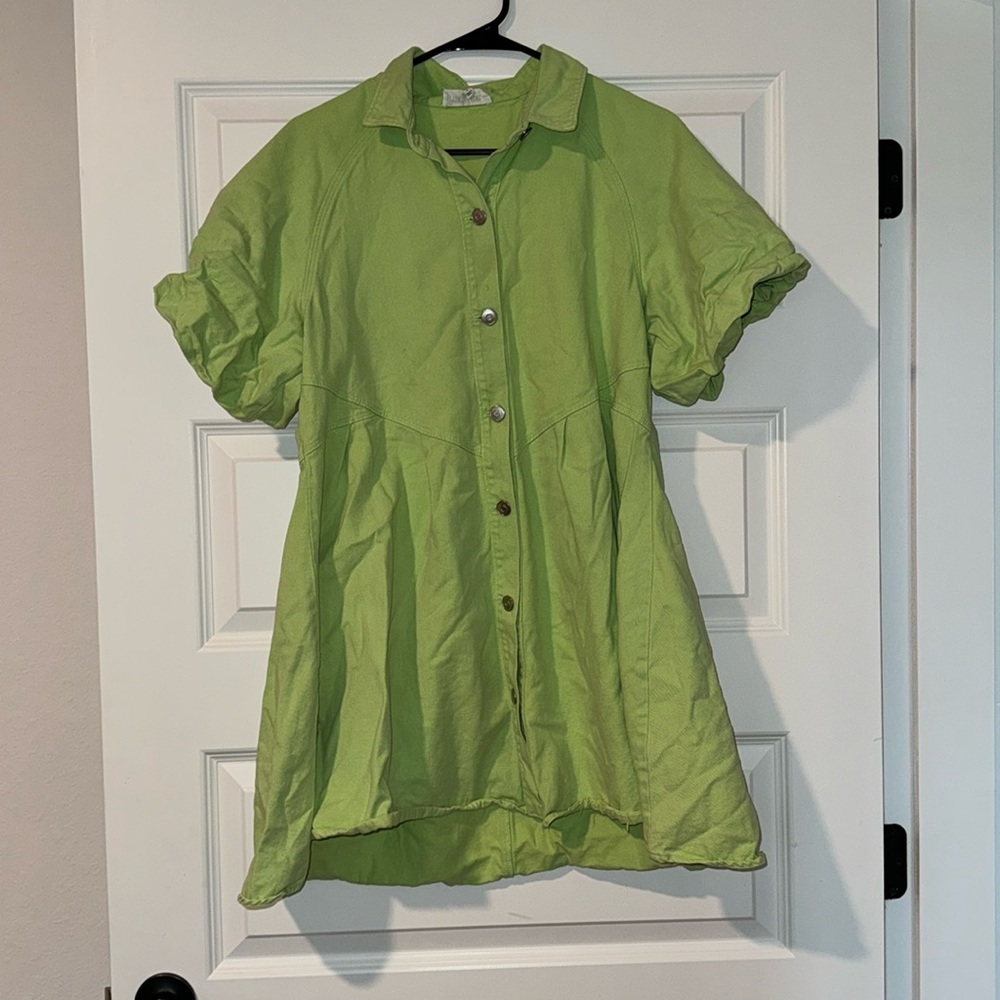 Denim green dress!